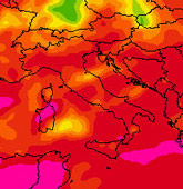 Bekijk de hoeveelheid UV-straling in Italia