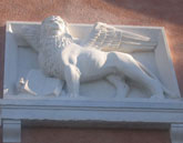 De gevleugelde leeuw voor de Basilica di San Marco