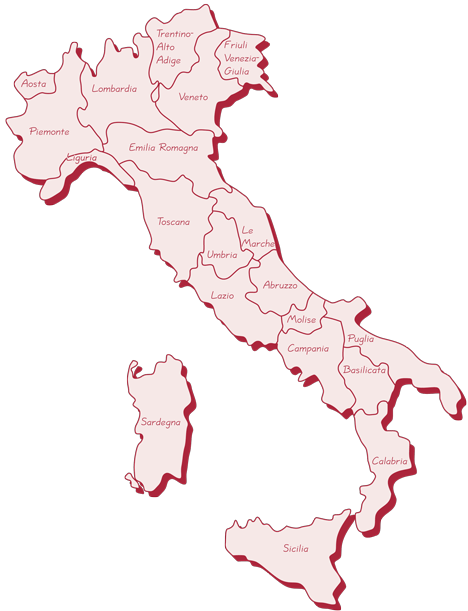 Italie kaart