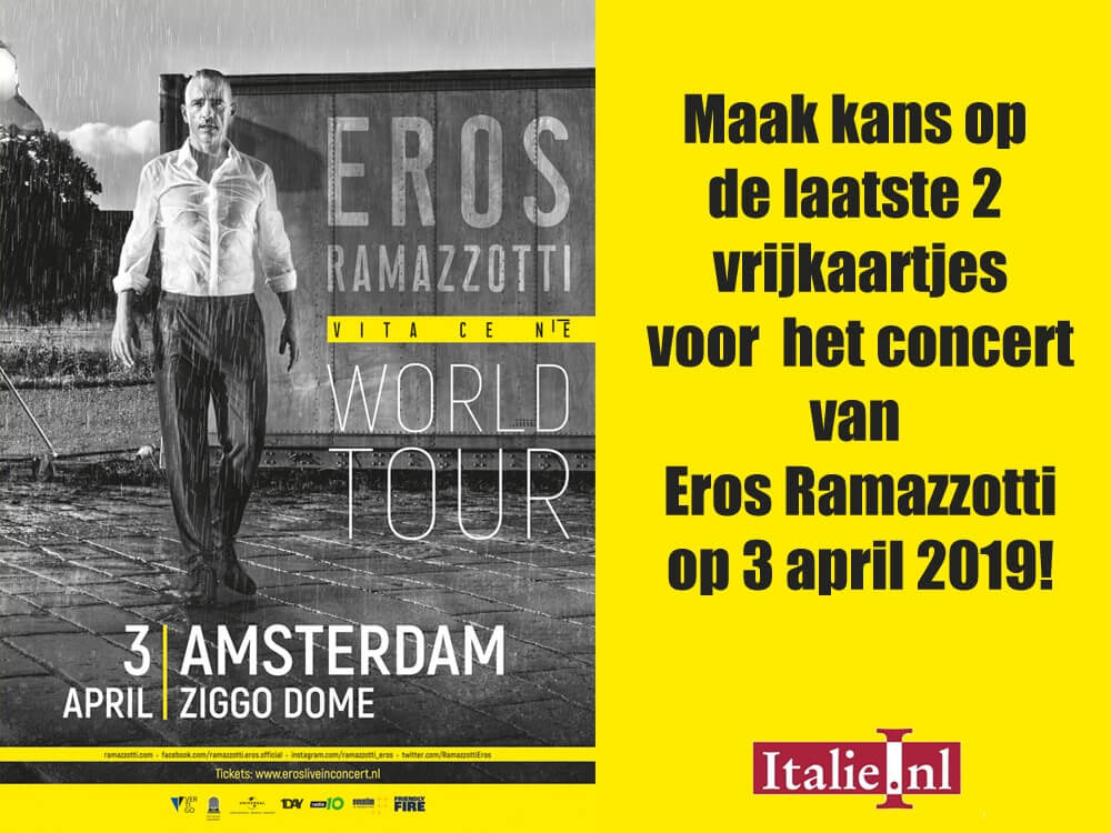 maak kans op d laatste 2 vrijkaartjes voor het concert van Eros Ramazzotti in de Ziggo Dome