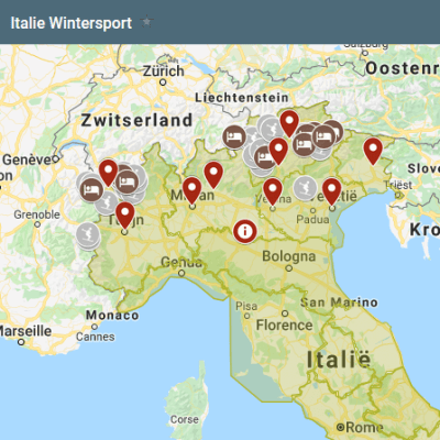 Skigebieden Italië kaart